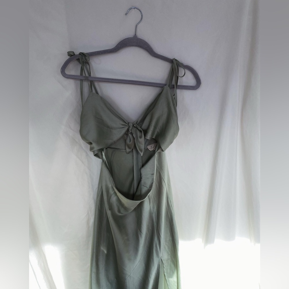 Satin Sage green dress